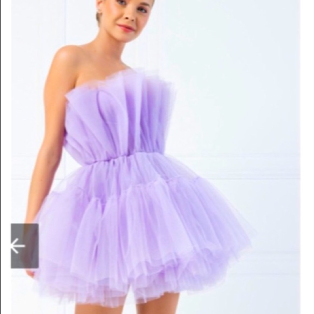 Hot & delicious tulle mini strapless dress size M